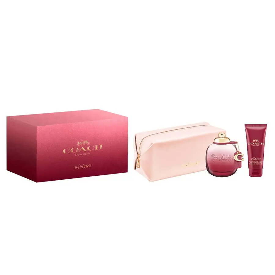 COACH WILD ROSE WOMEN SET EDP 90ML + BL 100ML + POUCH 
