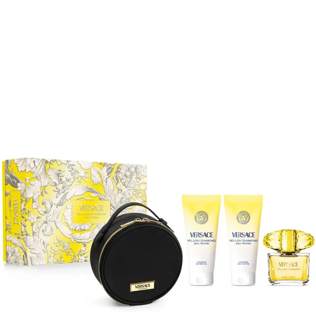 VERSACE YELLOW DIAMOND WOMEN SET EDT 90ML+SG 100ML+BL 100ML+MAKE UP CASE 