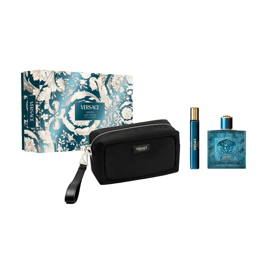 VERSACE EROS MEN SET EDP 100ML+EDP 10ML+BLACK POUCH 