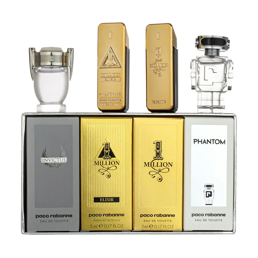 PACO MEN MINI SET 4 X 5ML (PTM EDT+INVICTUS EDT+1 M ELIXER PARFUM INTENSE+1 M EDT) 