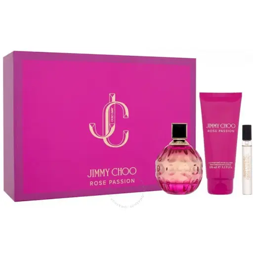 [3386460146234] JIMMY CHOO ROSE PASSION EDP WOMEN 3PC SET