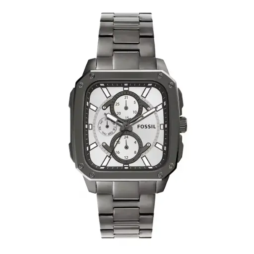 [BQ2657] BQ2657 FOSSIL INSCRIPTION GUN-METAL WATCH 