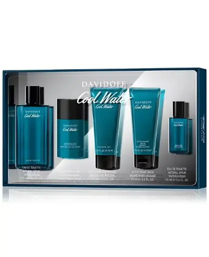 [3616305446527] DAVIDOFF COOL WATER MEN SET EDT 125ML+EDT 15ML+ST 70GM+SG 75ML+ASB 75ML