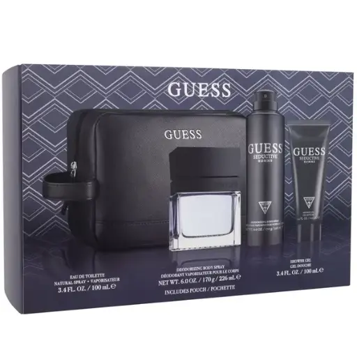 [85715350466] GUESS SEDUCTIVE HOMME MEN SET EDT100 ML+SG100ML+DEO 226ML+POUCH